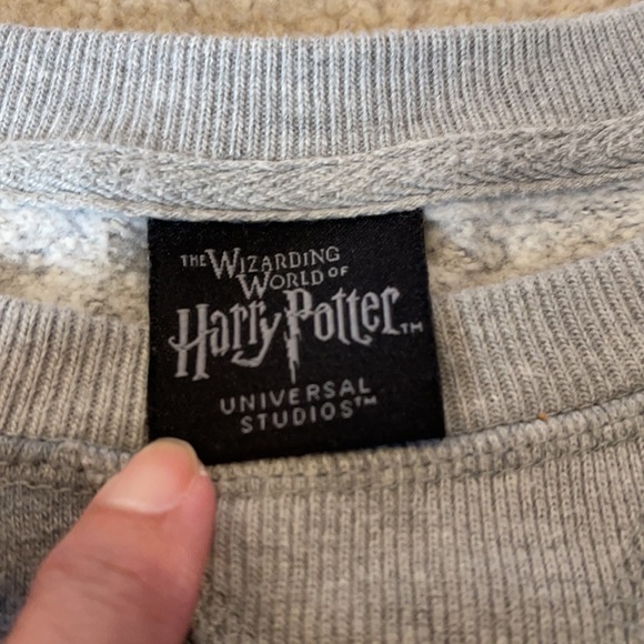 Slytherin Universal Studio Gray Crewneck Pullover Sweatshirt Spellout-Small - Picture 7 of 8